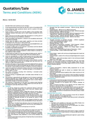 NSW - Terms Of Sale