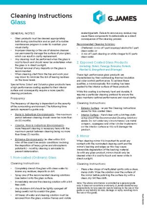 01m1 Glass Cleaning Instructions